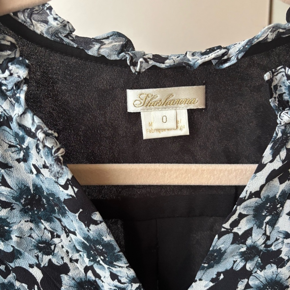Shoshanna Floral Black and White Dress Size 0 - Picture 2 of 3